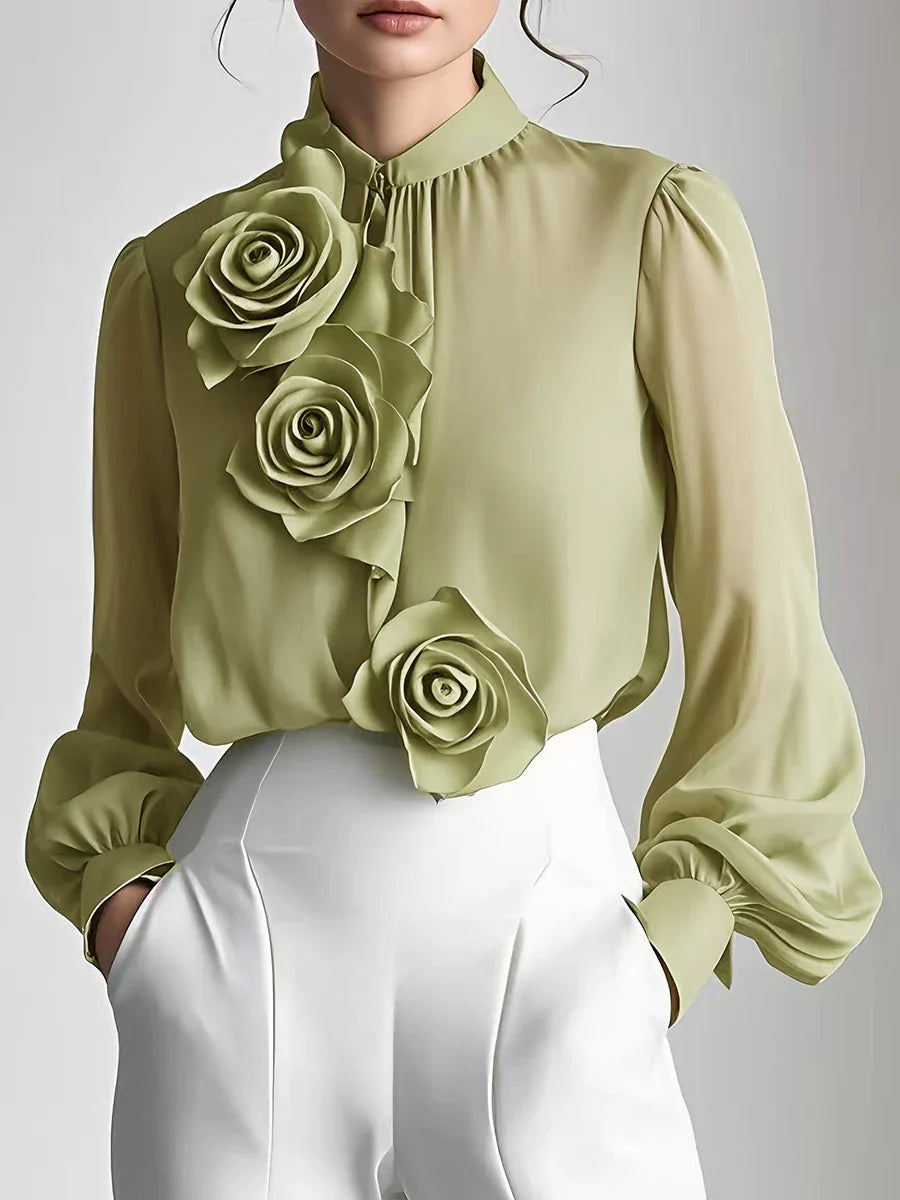 Isla™ | Casual shirt with front roses
