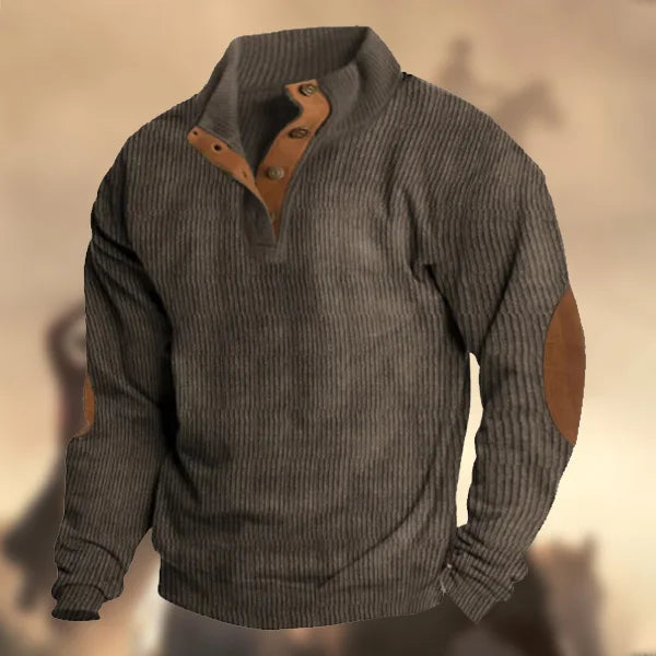 Draymond Cashmere Stand Collar Button Sweatshirt