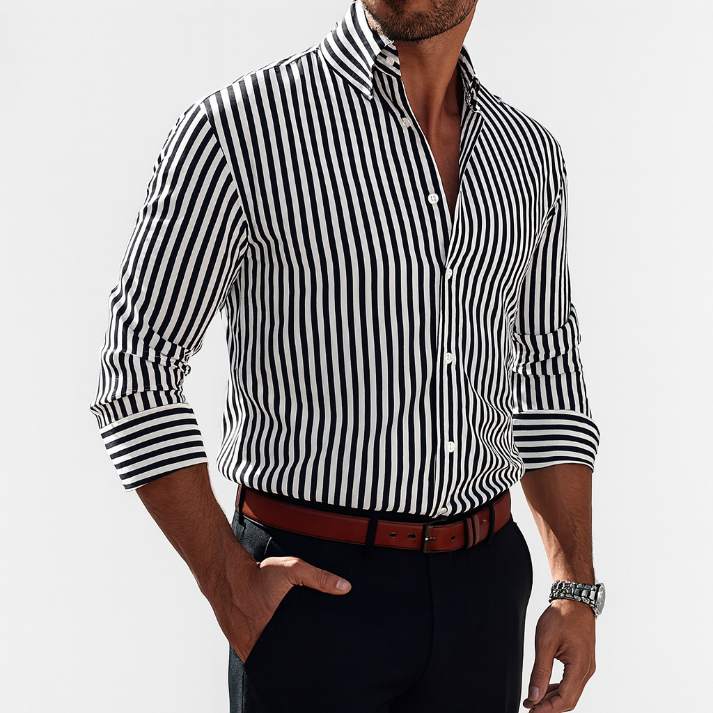 Lenoir™ | Shirt with bold stripes
