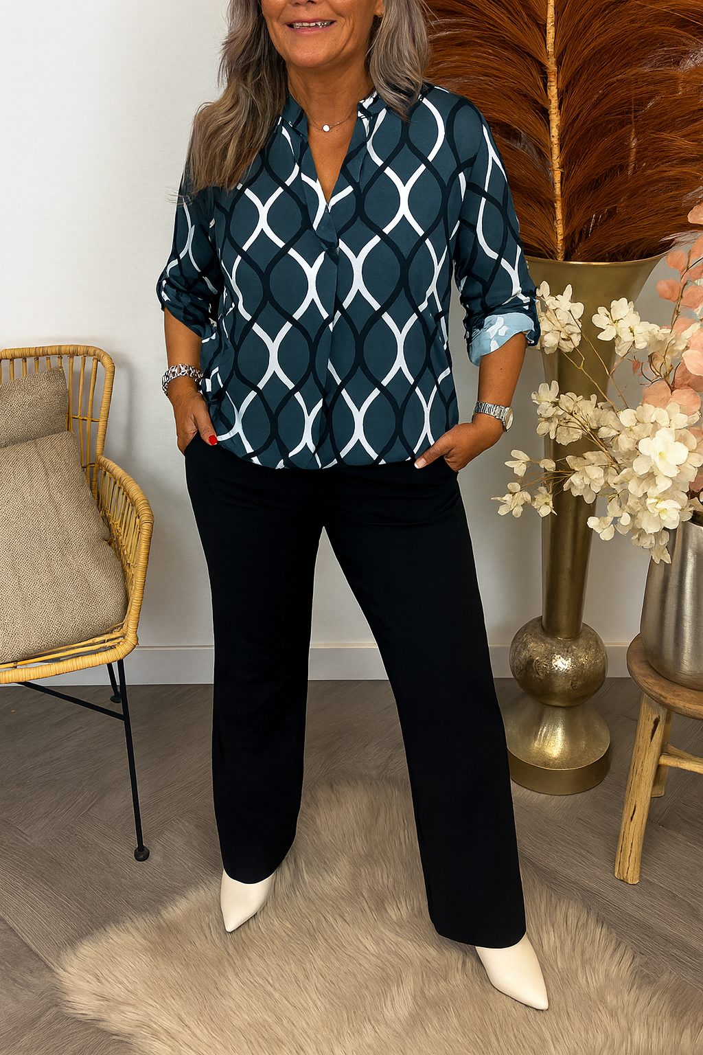 Janny™ | Casual Blouse with Long Sleeves and Elegant Pattern