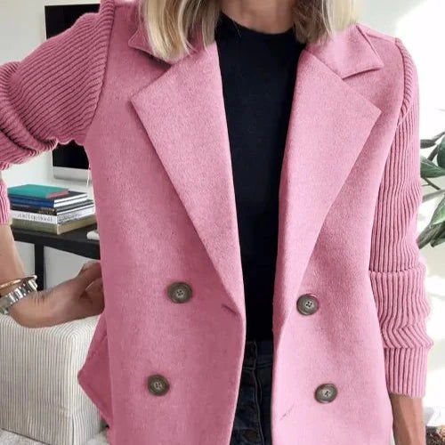 Amora™ | Elegant knit-sleeve blazer