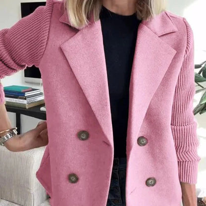 Amora™ | Elegant knit-sleeve blazer