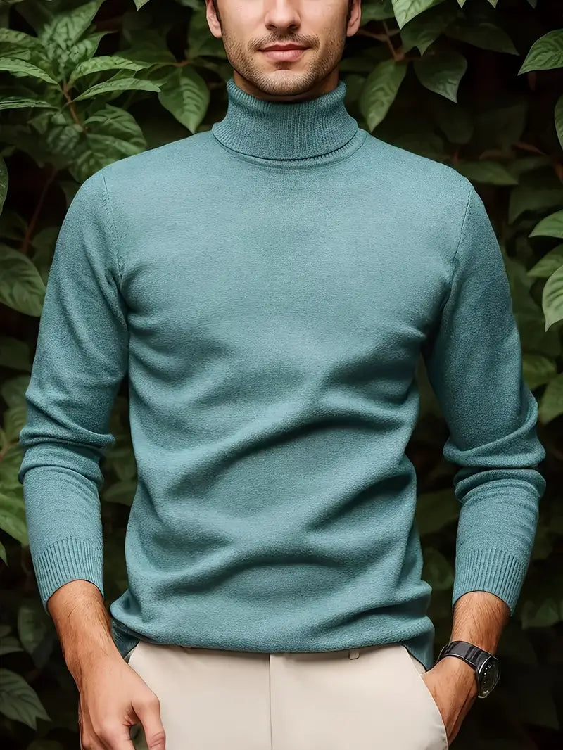 Paul™ | Casual Turtleneck Jumper in stretch knit