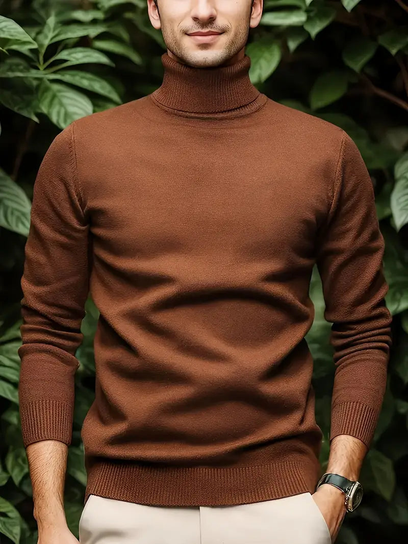 Paul™ | Casual Turtleneck Jumper in stretch knit