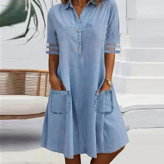 Jill™ | Denim dress with pockets
