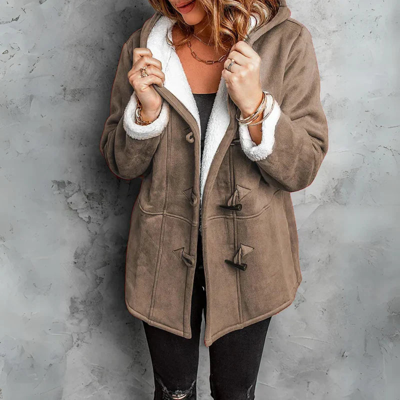 Chloe™ | Plush Hooded Toggle Coat
