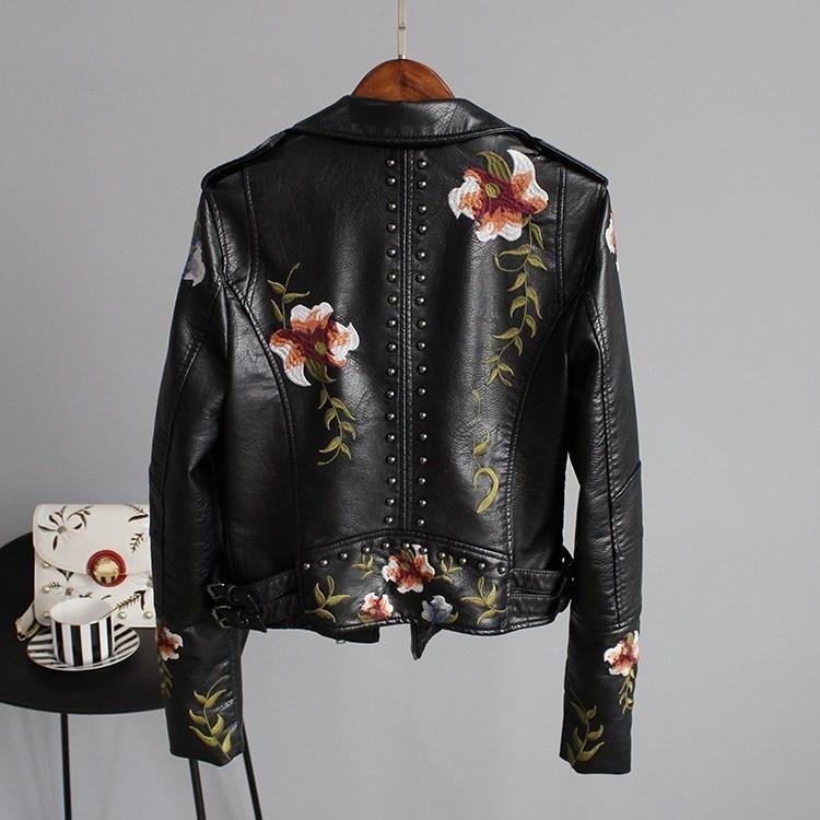 Ella™ | Stylish Embroidered Leather Jacket