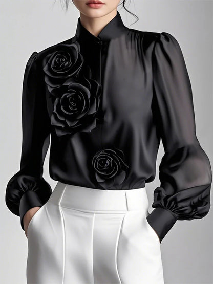 Isla™ | Casual shirt with front roses