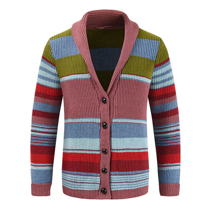 Hens™ | Men's Colour Block Lapel Sweater Jacket