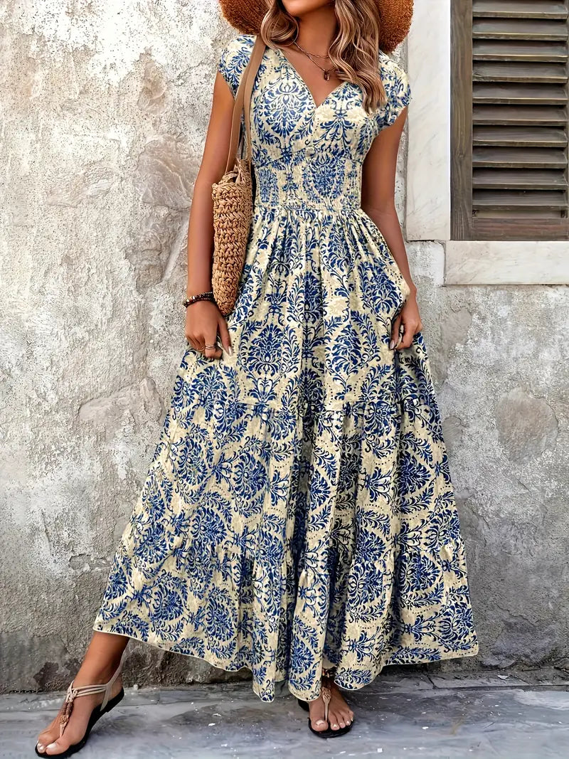Flam™ | Lightweight and breathable long dress in Positano style, original Italian design