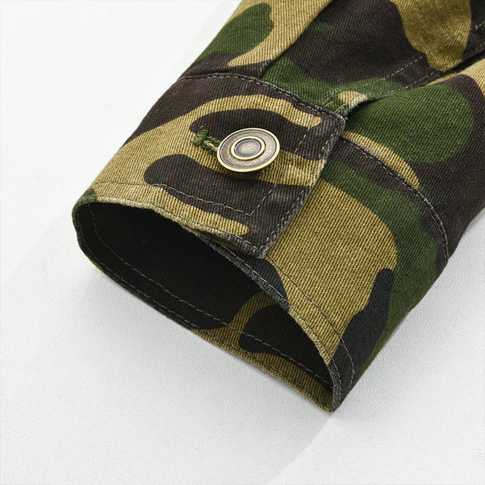 Ron™ | Men's Camouflage Canvas Retro Wear Lapel Jacket