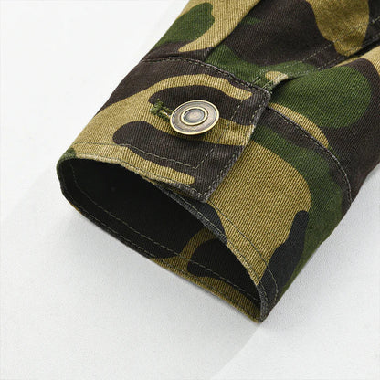 Ron™ | Men's Camouflage Canvas Retro Wear Lapel Jacket