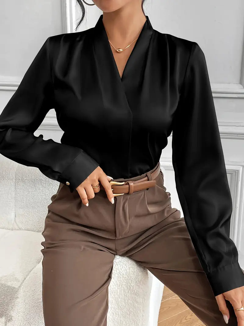 Hema™ | Plain-Coloured V-Neck Blouse