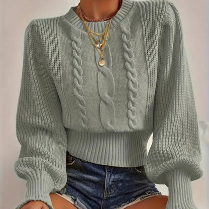 Delia™ | Crew neck jumper with embroidery