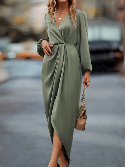 Xena™ | Long-Sleeved Dress With Crossover Neckline