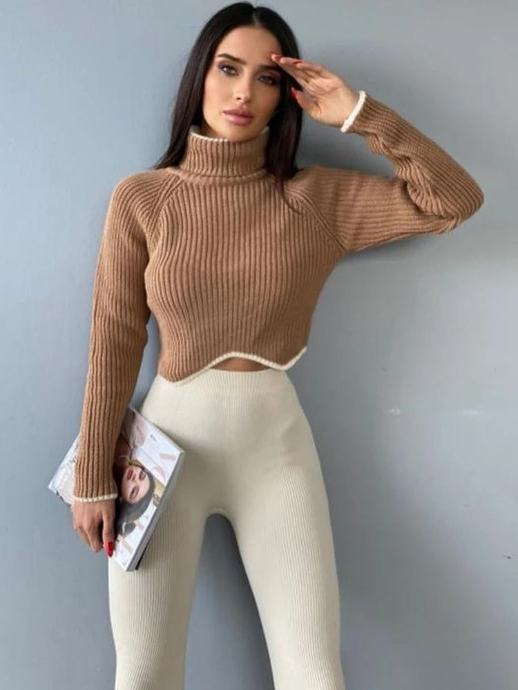Marl™ | Turtleneck crop jumper