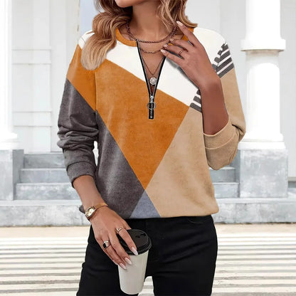 Ethla™ | Vintage-Style Colour Block Sweatshirt