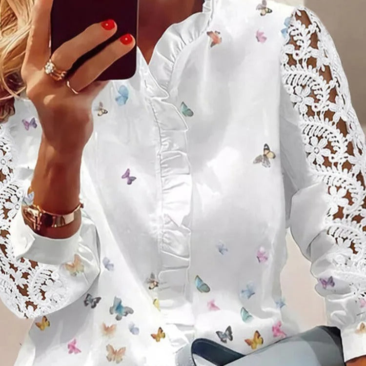 Rin™ | Blouse with butterflies and embroidery