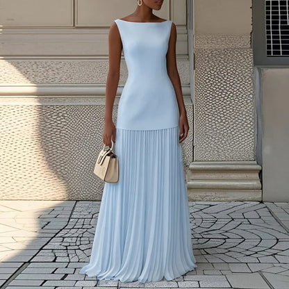 Gaudi™ | sleeveless dress in plain pleated gauze